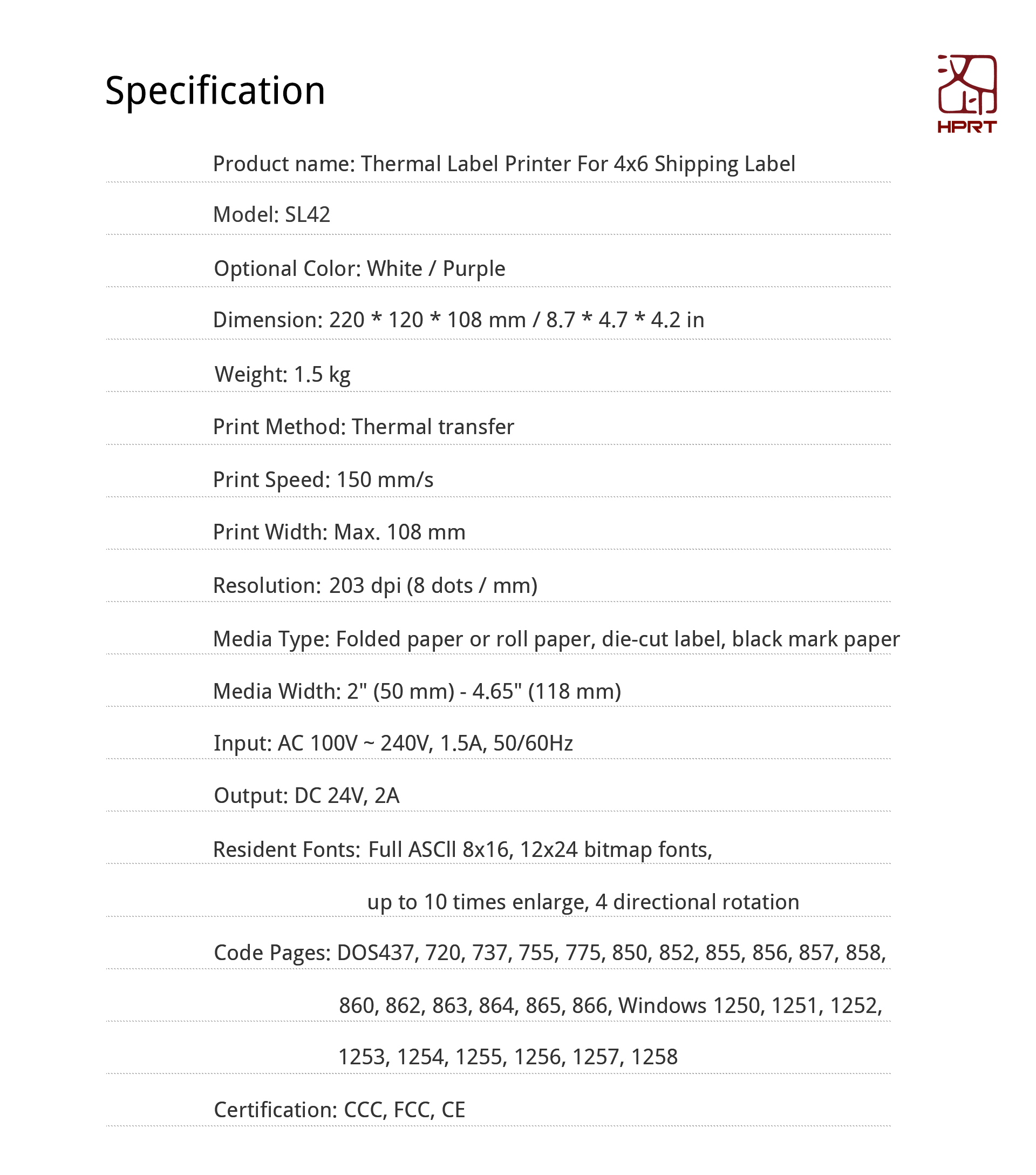 thermal label printer